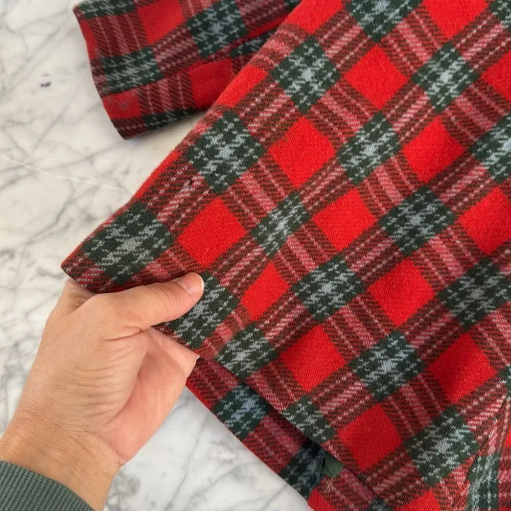 Vintage Plaid Wool Coat Peacoat Sz 4/5